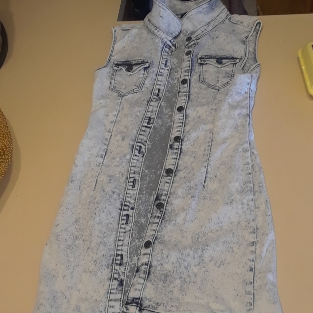 Button down jean dress